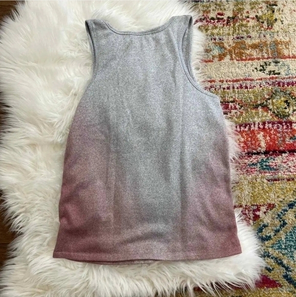 Lucky Brand Super Soft Pink Gray Ombre Knit Sweater Scoop Neck Tank Top Size XL - Picture 2 of 6